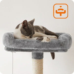 Arbre à chat multifonction 142 cm avec plateformes, niches et panière suspendue