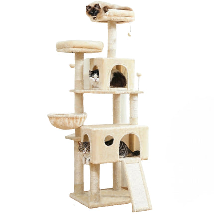 Aire de Jeu Tout-en-Un pour Chats avec Plateformes et Niches