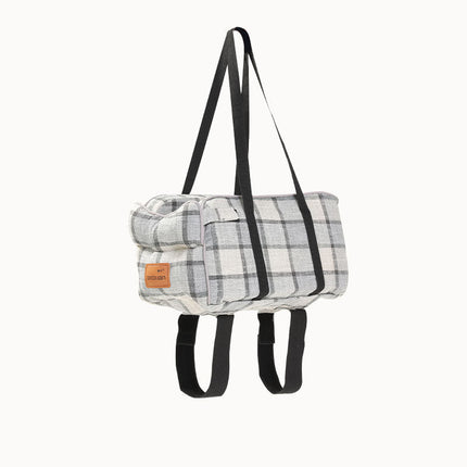Sac à transport pour chat style – Motif à carreaux intemporel