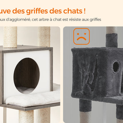 Arbre à Chat Multi-Niveaux avec Hamac et Niche