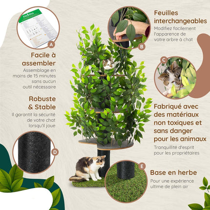 Arbre à Chat Imitation Arbuste Naturel – Décor Végétalisé Ludique