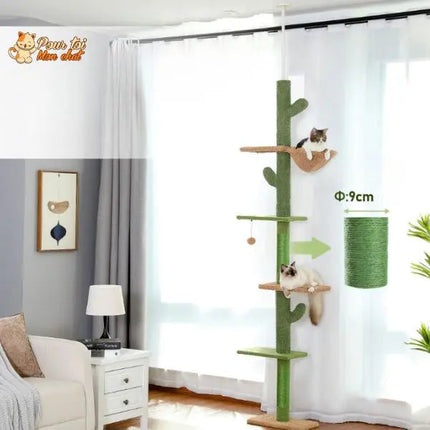 Arbre à Chat Vertical Inspiré de la Nature avec Plateformes et Niches