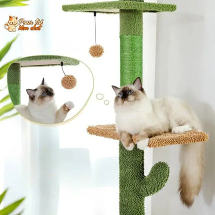 Arbre à Chat Vertical Inspiré de la Nature avec Plateformes et Niches