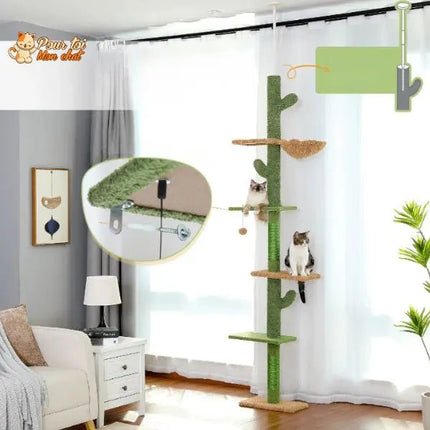 Arbre à Chat Vertical Inspiré de la Nature avec Plateformes et Niches