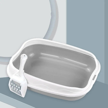 Bac coloré pour litière de chat avec pelle intégrée