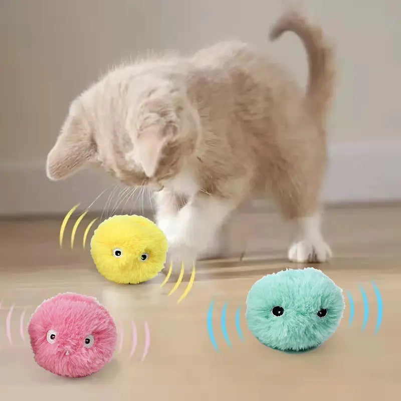 Jouet Doux et Vibrant pour Chats â Boules ColorĂ©es Interactives