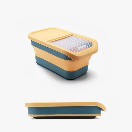 Bac pliable rectangulaire jaune et bleu pour chat