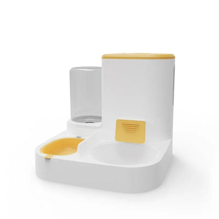 Distributeur Multifonctions Compact Blanc et Jaune pour Animaux