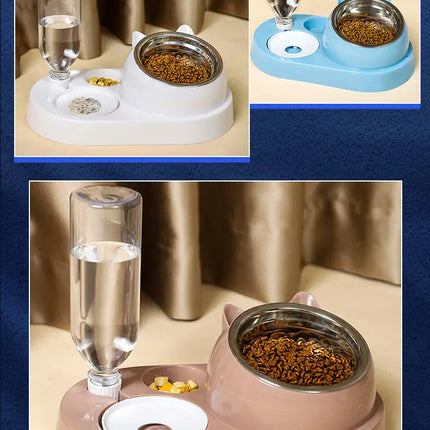 Gamelle Verte Multifonction pour Chat avec Distributeur d'Eau