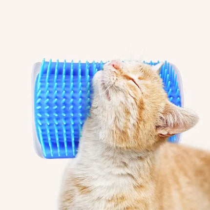 Brosse Mural Bleu pour Chat - Massage et Grattage Apaisant
