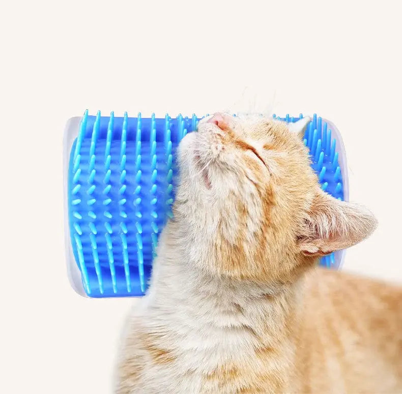 Brosse Mural Bleu pour Chat - Massage et Grattage Apaisant