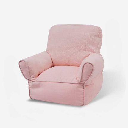 Petit fauteuil pastel pour coin cosy – Ambiance bohème naturelle
