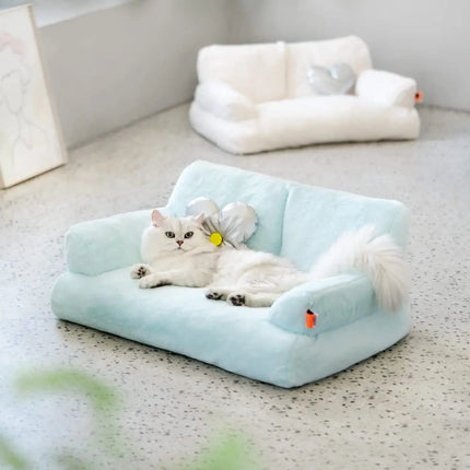 Mini Canapé Douillet pour Chat - Détail Rose Pastel