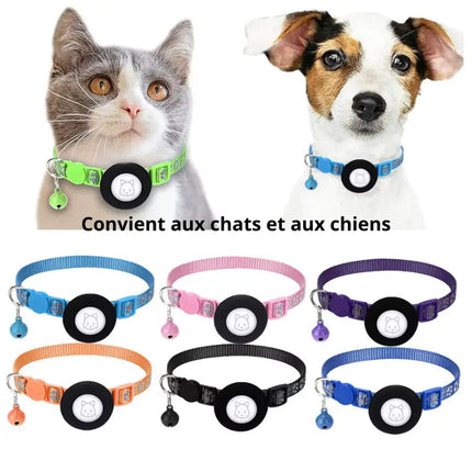 Collier Discret Noir avec Grelot et Médaillon Central