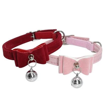 Colliers pour Chats avec Nœud Papillon et Grelot – Rose et Rouge