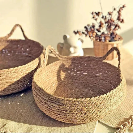 Panier Douillet Rond avec Coussin Moelleux – Décoration Naturelle et Confort pour Chat