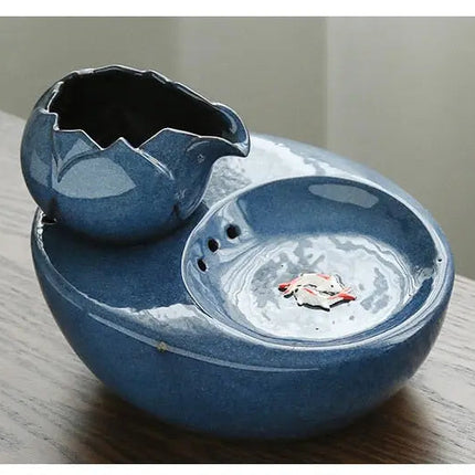 Fontaine Bleue Cascade pour Chat avec Motif Poisson