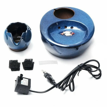 Fontaine Bleue Cascade pour Chat avec Motif Poisson
