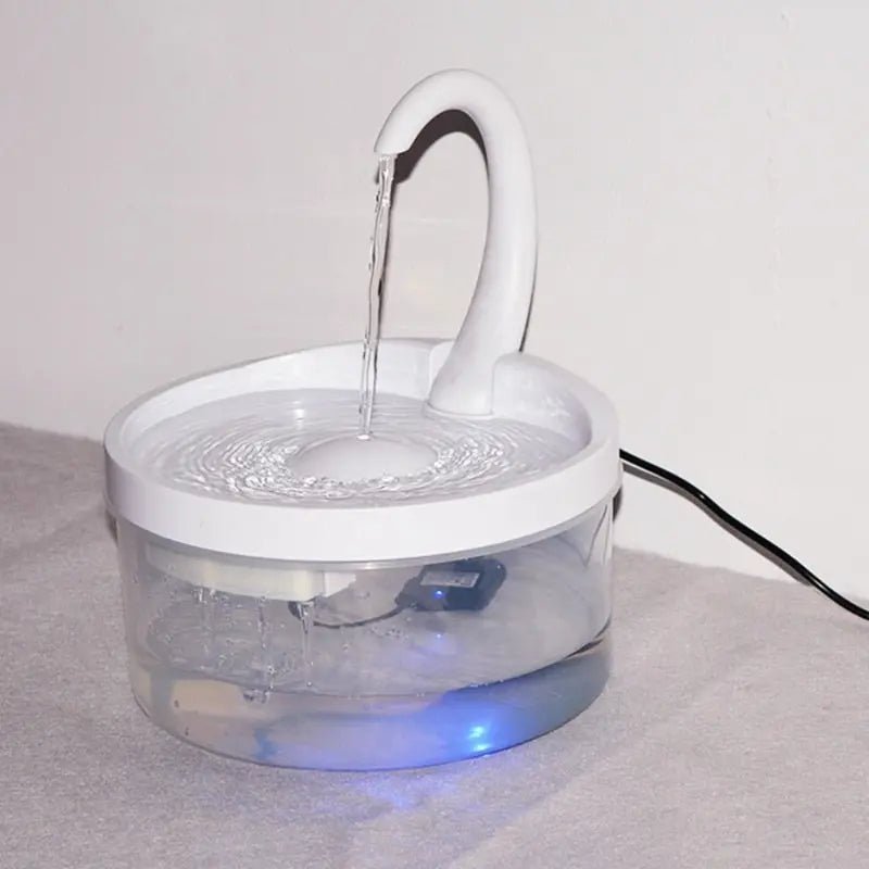 Fontaine d'eau lumineuse à LED pour animaux - Design Compact
