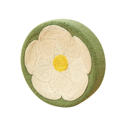 Coussin Rond 2-en-1 pour Chat avec Surface de Grattage