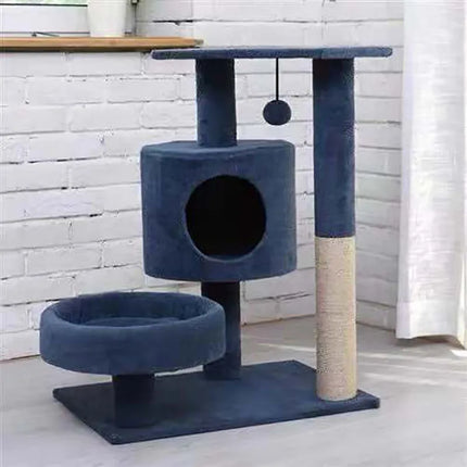 Arbre à Chat Multi-Niveaux avec Cabane et Paniers Suspendus