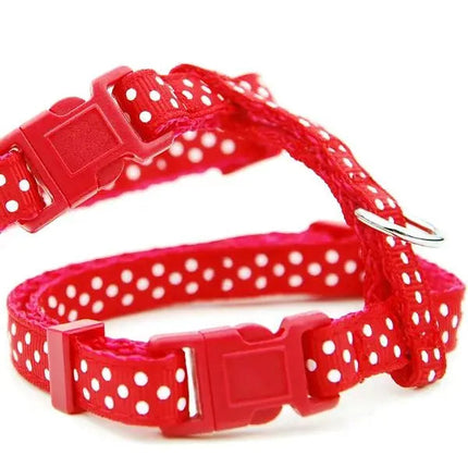 Harnais Rouge à Pois Blancs pour Petits Animaux