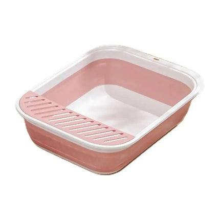 Bac à Litière Ouvert avec Grille Anti-Débordement