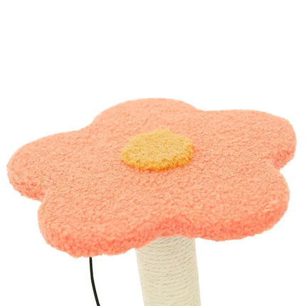 Arbre à Chat Fantaisiste avec Forme Fleur et Pompons Ludiques