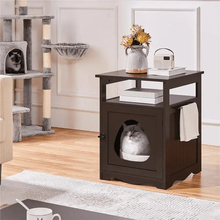Table d'appoint avec niche intégrée pour chat