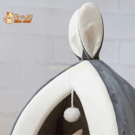 Maisonnette Triangulaire Ludique pour Chat avec Pompon Suspendu