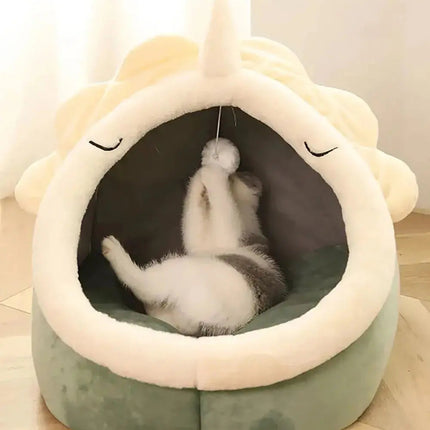 Niche Douillette pour Animaux en Forme de Licorne Fantaisie