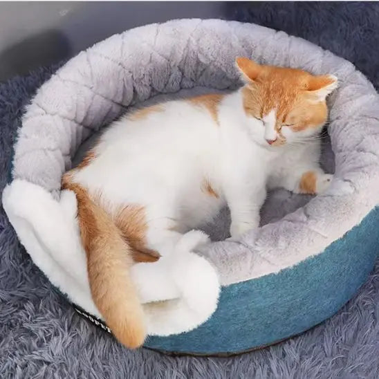 Ensemble Douillet 2-en-1 pour Animaux - Nid Abrité et Panier Moelleux