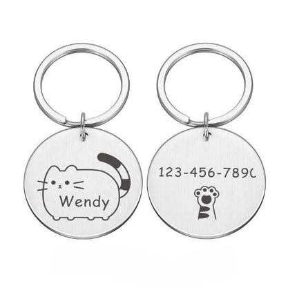 Médaillon Gravé Chat – Design Minimaliste & Ludique