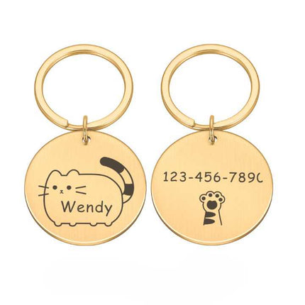 Médaillon Gravé Chat – Design Minimaliste & Ludique