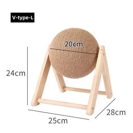 Griffoir Interactif pour Chat avec Boules en Sisal Suspendues