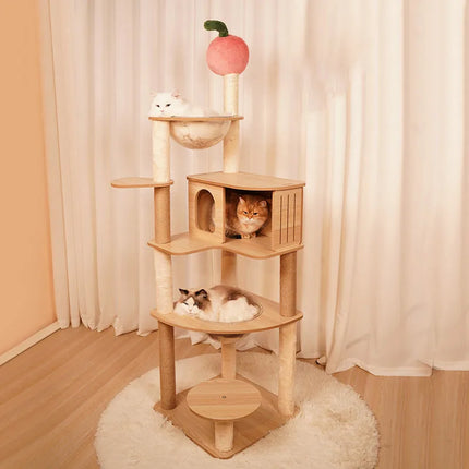 Arbre à Chat Ludique XXL avec Bulles Transparentes et Maisonnete