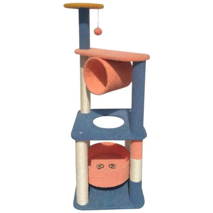 Arbre à Chat Multicolore avec Plateformes et Tunnel Ludique