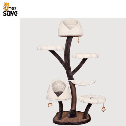 Arbre à Chat Fleur | 4 Plateformes et Niches Rembourrées