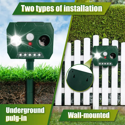 Répulseur Ultrasonique Solaire pour Animaux – Idéal pour le Jardin
