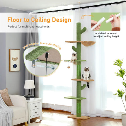 Arbre à Chat Cactus Original avec Plates-Formes Multi-Niveaux
