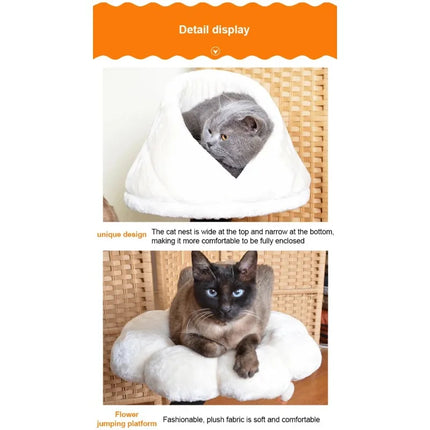 Arbre à Chat Fleur | 4 Plateformes et Niches Rembourrées