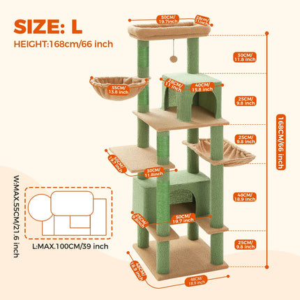 Arbre pour Chats à Plusieurs Niveaux avec Niche et Paniers Suspendus