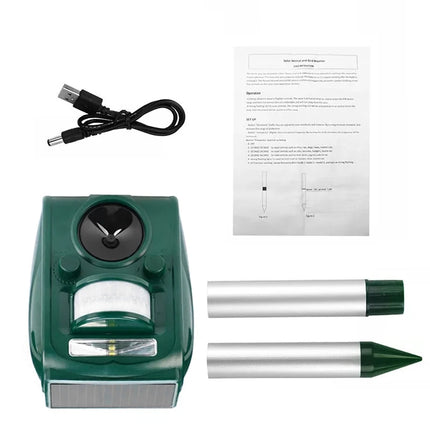 Répulsif Ultrasonique Anti-Nuisible Extérieur avec Capteur Lumineux et Sonore