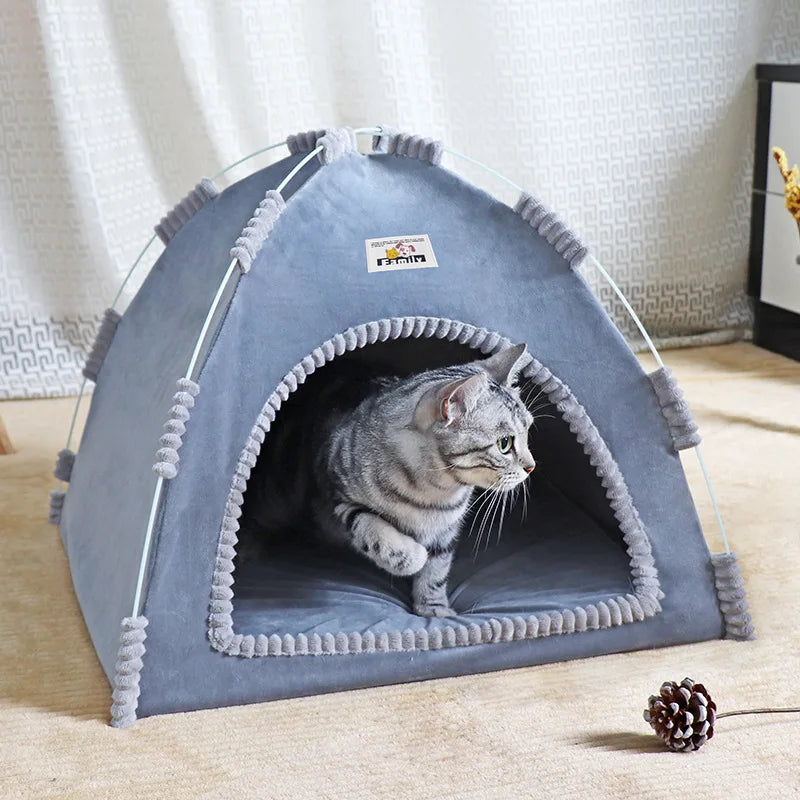 Refuge Douillet pour Chats - Design Moderne et Gris