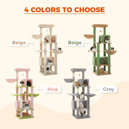 Arbre pour Chats à Plusieurs Niveaux avec Niche et Paniers Suspendus