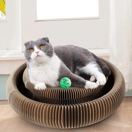 Griffoir Rond Interactif avec Balle Intégrée pour Chat