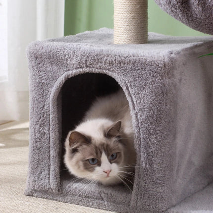 Arbre à chat compact avec hamac suspendu et plateforme rembourrée