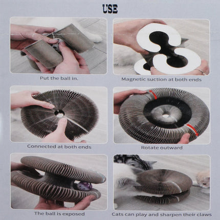 Griffoir Rond Interactif avec Balle Intégrée pour Chat