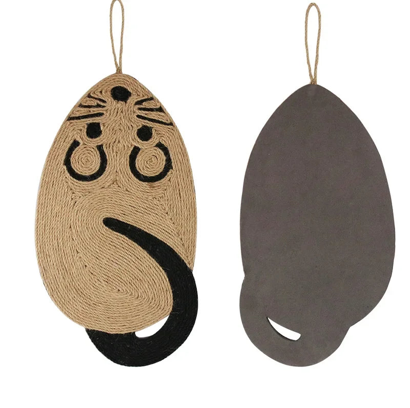 Suspension murale chat minimaliste en corde | Design artisanal