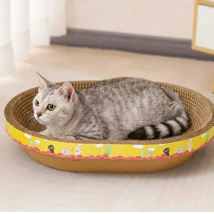 Panier Ovale en Carton Durable - Espace Spacieux pour Chats